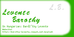 levente barothy business card